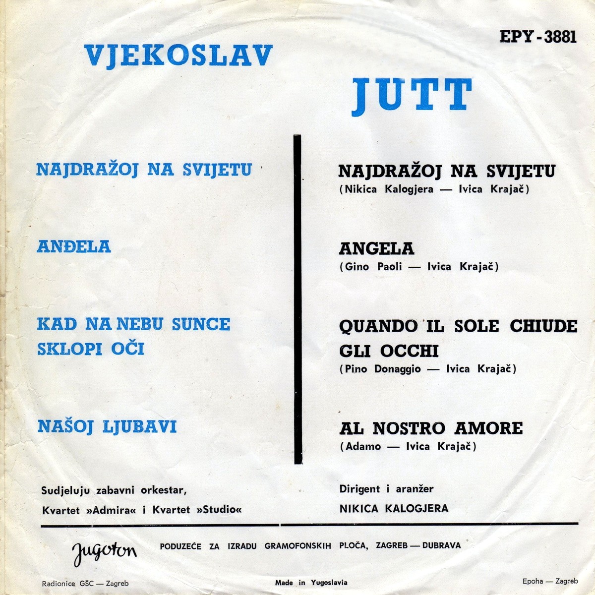 Vjekoslav Jutt 1967 Najdrazoj na svijetu b