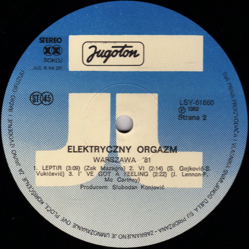 Elektricni Orgazam 1981 Warszawa 81 vinil 2