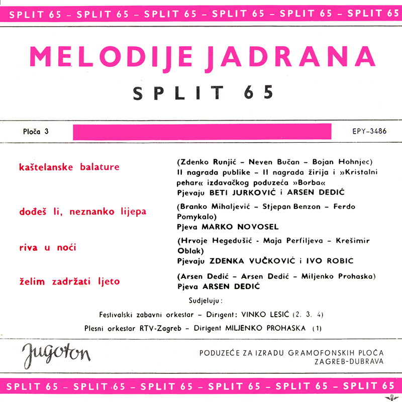 VA 1965 Split 65 Melodije Jadrana B